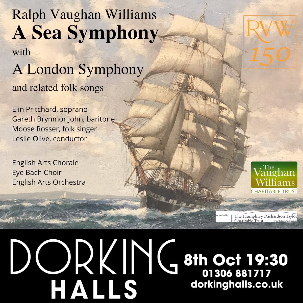 Vaughan Williams 150th Anniversary Celebration Concert #RVW150 Sat 8th Oct #Dorking #Surrey
BOTH RVW's best-loved symphonies + folk songs. Tickets direct from Dorking Halls: tinyurl.com/2whp4ukz