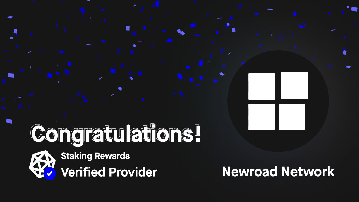 🔔<a href="/NewroadNetwork/">Newroad Network</a> is a <a href="/StakingRewards/">Staking Rewards</a> Verified Provider 🎊

Check out their profile here👇
stakingrewards.com/savings/newroa…