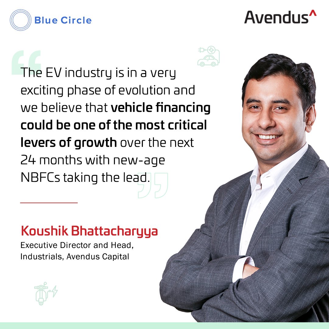 Avendus's tweet photo. ⚡️🚗 India's #EV ecosystem met at @thebluecirclein's #EVConIndia conference to ideate and problem-solve the way forward for the industry. Here's a throwback to what Koushik Bhattacharyya, Head, Industrials, Avendus Capital, had to say on the road ahead.
#ElectricVehicles https://t.co/z35l5g4zIV