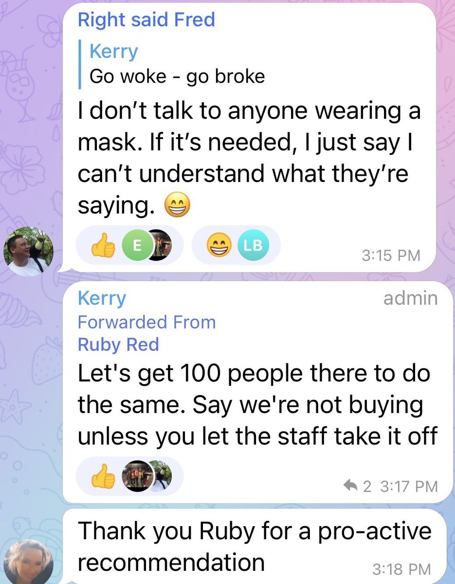 yycwire's tweet photo. #SWIPE >> Freedom convoy group chat suggest the harassment of a local Calgary bakery because some of the staff continue to wear a mask. https://t.co/0BuqaPbsTf