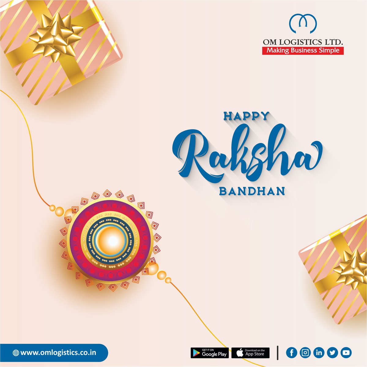 OmGroupOfficial's tweet photo. On this auspicious day of #RakshaBandhan, we wish that our bond gets stronger. Om Logistics wishes you good health, happiness, and prosperity. https://t.co/ceO0FdLsRc