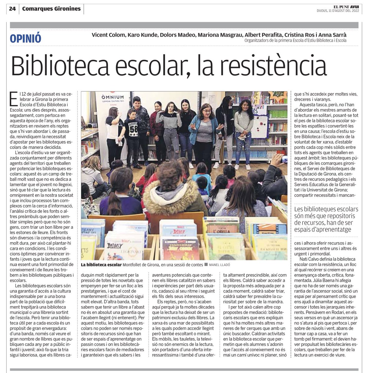 mguino4's tweet photo. Biblioteques escolars, espais d’aprenentatge https://t.co/LdZmLIYEVd