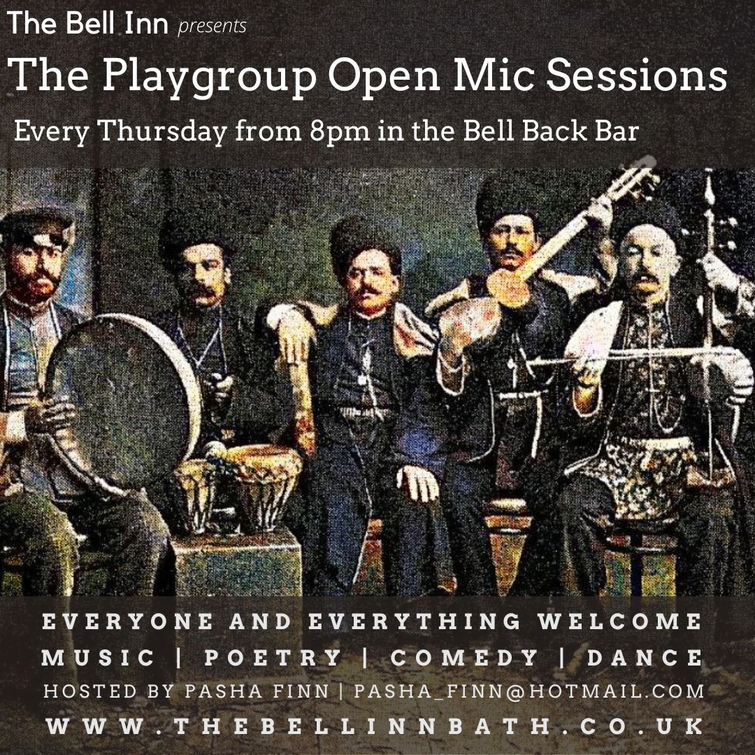 Open from 1-11pm.
In The Back Bar we have The Playgroup #openmic sessions.

Everybody and everything welcome. Get here for 8pm to book a slot or email Pasha - pasha_finn@hotmail.com - to reserve a place beforehand.
We have a 2KW PA system, mics, guitars and a piano for your use.