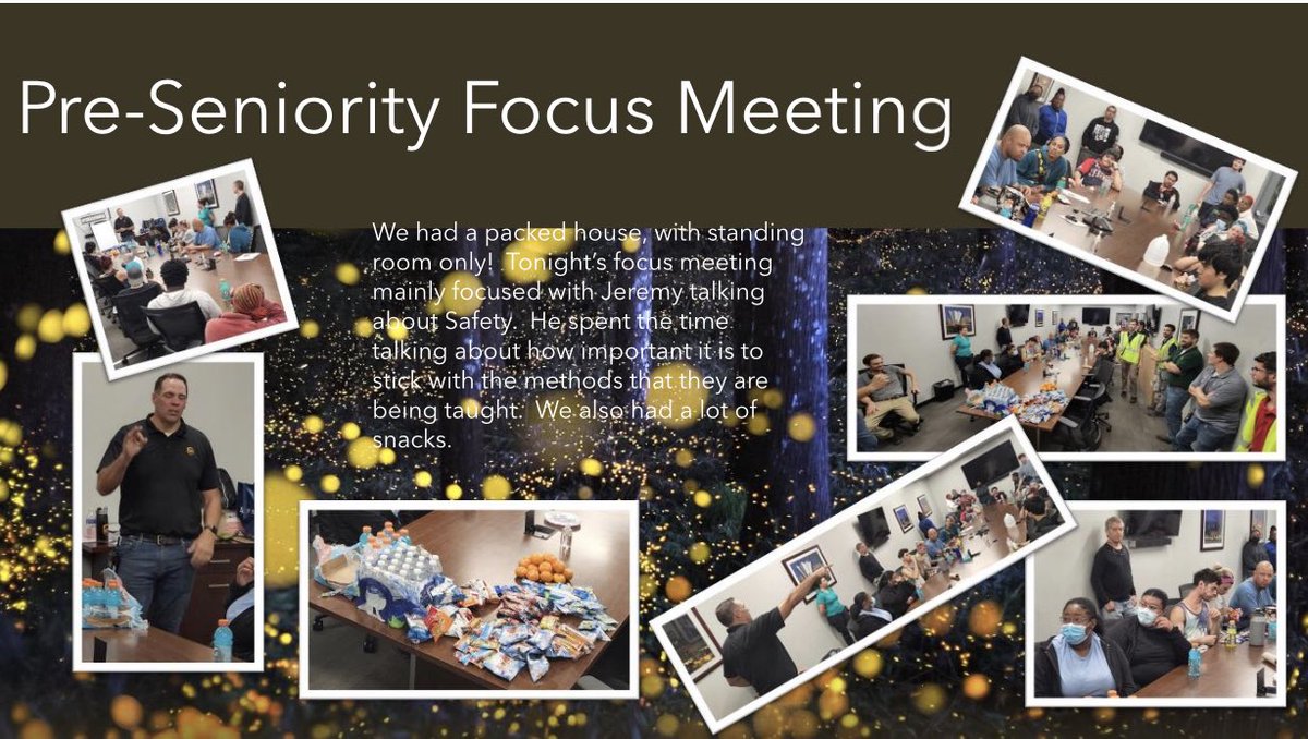 We had one of our largest per seniority meeting yet with over 23 new hire attending!!! ARTT <a href="/JeremyMelton84/">Jeremy Melton</a> <a href="/DMcIntyre_1907/">Dylan McIntyre</a> <a href="/Courtneybarham4/">Courtney barham</a>