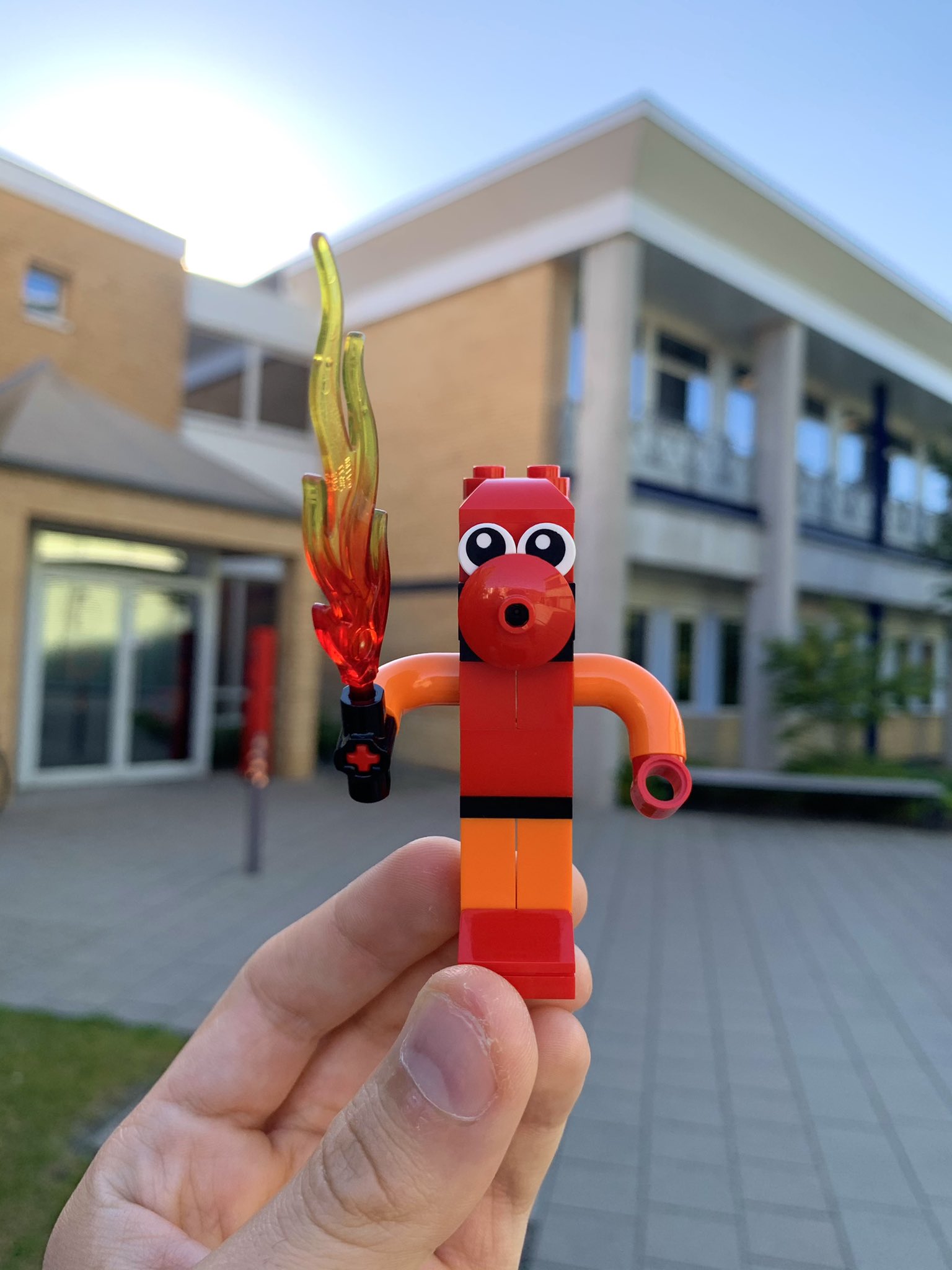 George Gilliatt on "To BIONICLE Day, Classic Tahu went and visited LEGO Tech House - the building the original BIONICLE sets were designed in over 20 years ago! ⭐️ #LEGO #