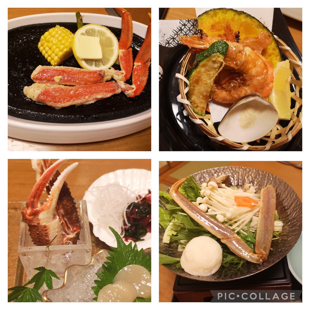 🦀✨🦀 ✨🦀✨🦀 ✨🦀✨ ランチでカニ🦀頂きました😋 カニのお店だけど、海老が美味しかった🤤 殻ごと食べられる脱皮したての海老で🦐殻が柔らかく美味しかったです✨✨