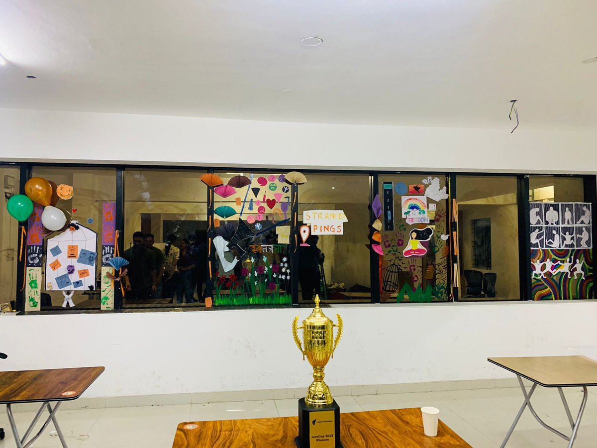 Intugine's tweet photo. That was a Wow #Wednesday indeed. Kick-starting the #IntuCup battle with a window #painting competition, depicting each team's take on "What #freedom means to them". Here is a glimpse of the #colourful #event.
.
.
.
.
.
#LifeAtInugine #Intugine https://t.co/rZ79F4x0PJ