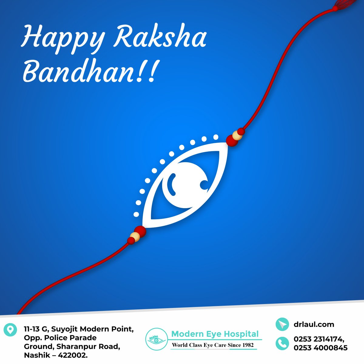 DrLaul's tweet photo. Wishing a very Happy Raksha Bandhan to you..!!

#RakshaBandhan #रक्षाबंधन #opthalmologist #eyecare #eyehealth #eyespecialist #cataractsurgery #retina #pediatricopthalmologist #moderneyehospital https://t.co/msxjKpGtu3