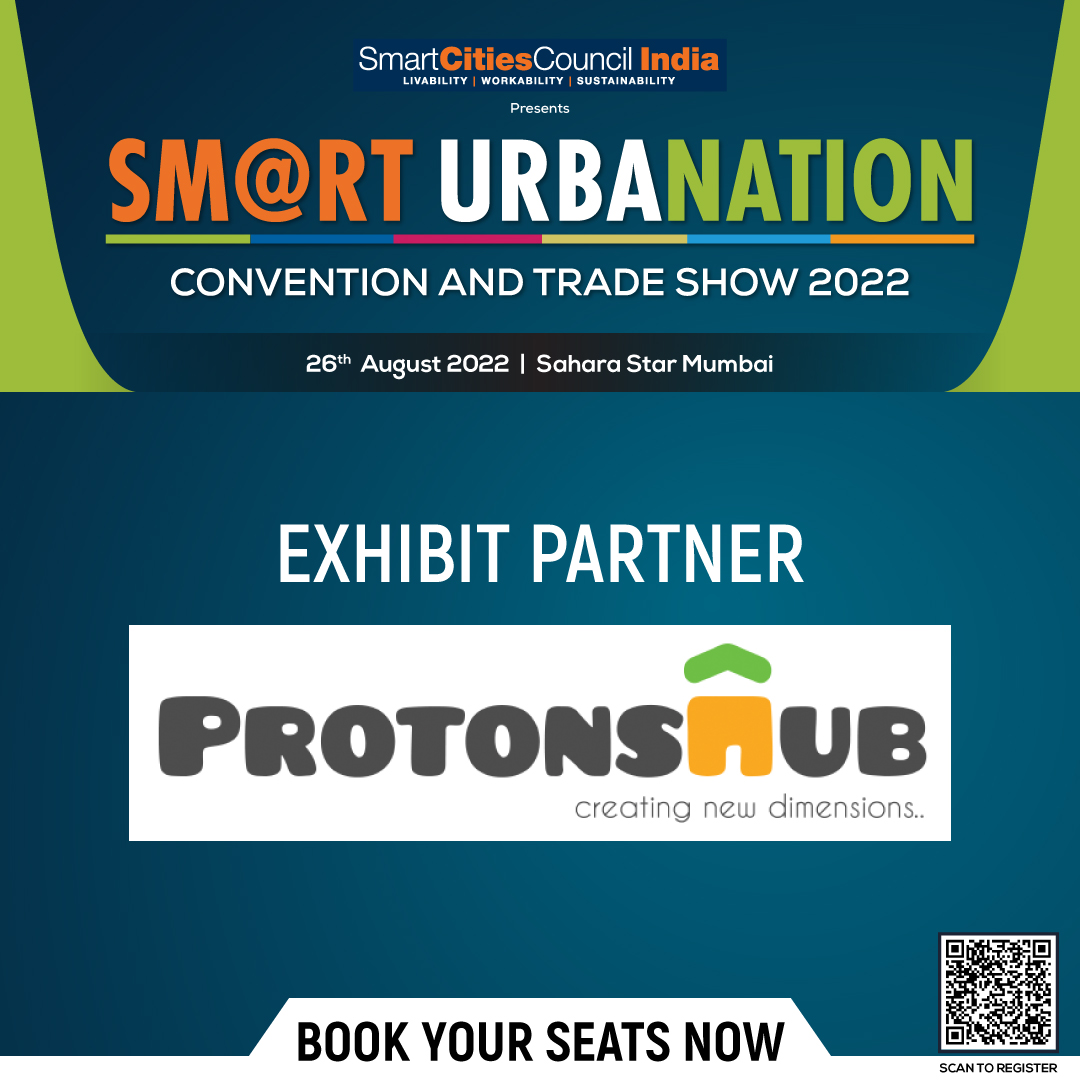We are pleased to welcome our Exhibit partner - <a href="/protonshub/">Protonshub Technologies</a> for the 7th SMART URBANATION 2022 scheduled on 26th August 2022, Sahara Star, Mumbai

This event is supported by the <a href="/MoHUA_India/">Ministry of Housing and Urban Affairs</a>, <a href="/GoI_MeitY/">Ministry of Electronics & IT</a> <a href="/NIUA_India/">NIUA_India</a>

Register Now: bit.ly/3BBR5y7

#smartcities #su2022
