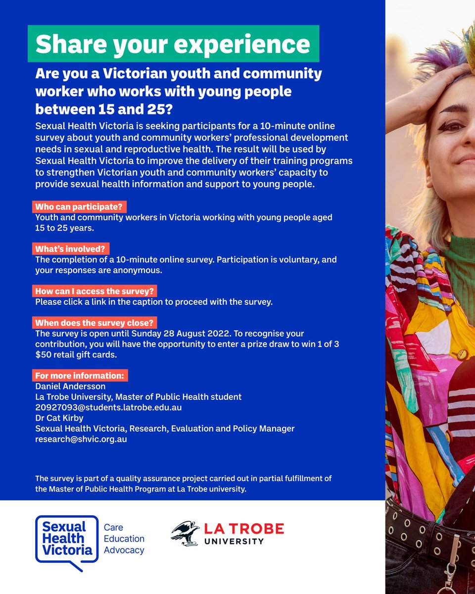 Are you a Victorian youth and community worker who works with young people between 15 and 25?

#victoria #youthwork

bit.ly/SHV_LaTrobe_su…