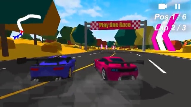 #拡散お願いします レースゲーム「Play One Race」をリリースしました。ステージは自動生成！シンプル操作で爽快ドリフト！是非遊んで下さい！iPhone,iPadAndroid(後日Ver1.0.1に更新お願いします)#indiegame #gamedev #unity #blender 