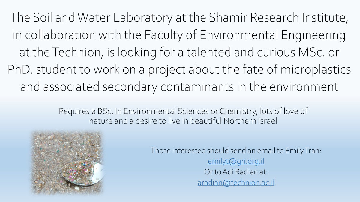 Looking for a student who is equally as geeky and curious about microparticle transport in the environment as I am. Also, you get to live in (one of) the prettiest parts of the country.