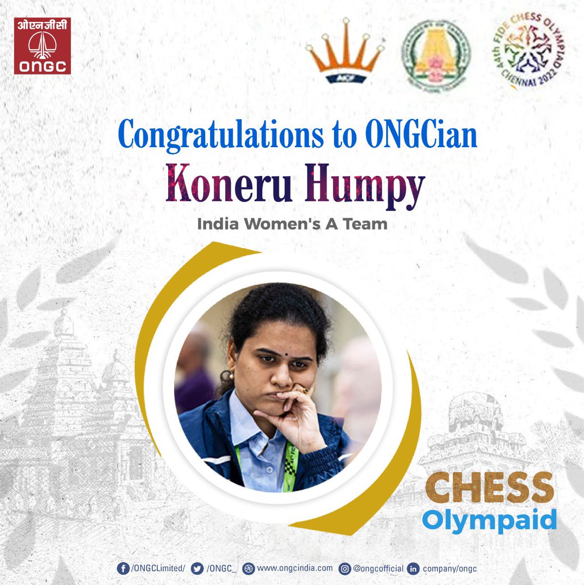 To the week that rained honour &amp; medals! 
In <a href="/AmritMahotsav/">Amrit Mahotsav</a>, #ONGC is proud to be associated with the champions who raised the Indian #Tricolour higher in the XXII <a href="/birminghamcg22/">Birmingham 2022</a> #CommonwealthGames2022 &amp; the 44th @chennaichess22. 
🇮🇳
#YouAreEnergy
#CWG2022 #chessolympiad2022