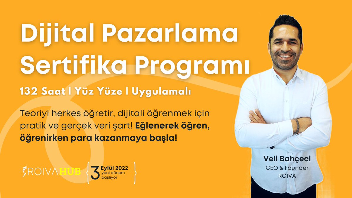 velibahceci's tweet photo. Dijital360 Eğitimimizin yeni dönemi 3 Eylül'de başlıyor 🚀 Globalde dijital pazarlama deneyimi olan ve hali hazırda sektörde aktif olarak çalışan profesyonellerden uygulamalı eğitim almak için hemen başvurun: https://t.co/7Yr2TzYGXd

Not: Sadece 15 kişilik, 1 sınıf açacağız. https://t.co/NG8hVttz7J