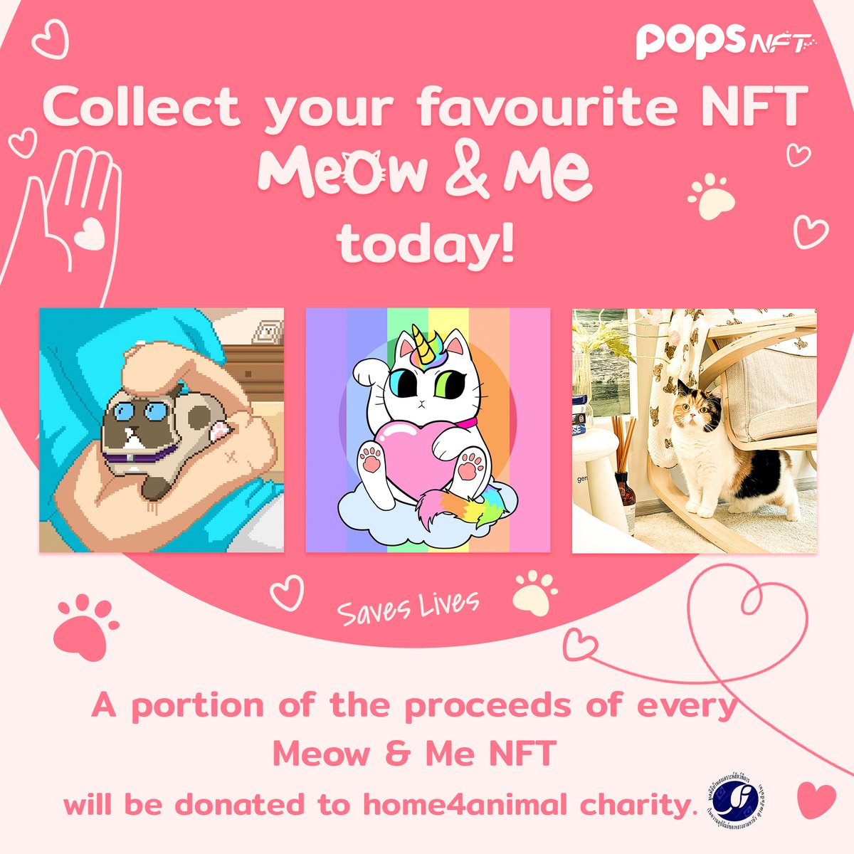 NFTbyPOPS's tweet photo. Collect your favourite NFT Meow & Me Today!
Click 👉 https://t.co/KCfJZApC4F
10% of all sales(Meow & Me Collection)
will be donated to the Home4animals Charity.
#POPSNFTTH #NFT #ทาสแมว #CatsOfTwitter #Catslover #catnft https://t.co/pzFyLrMKSE