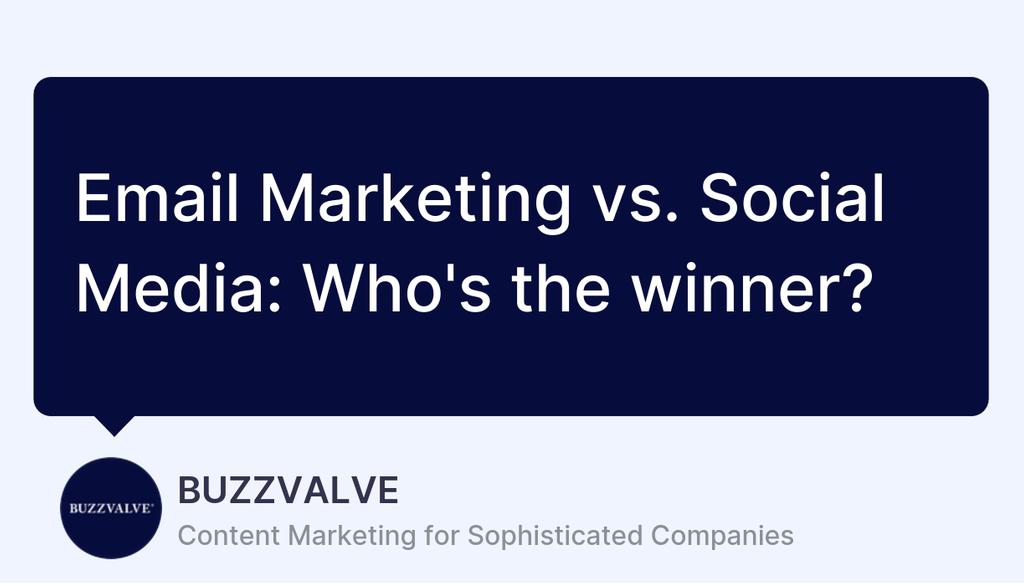 buzzvalve's tweet photo. Since the overall volume of email is low compared to the number of posts on a social media feed, businesses have a better chance of catching the audience's attention. https://t.co/MVn8DuaKXr

#contentmarketing #copywriting #webdesign https://t.co/SL54VdZECL