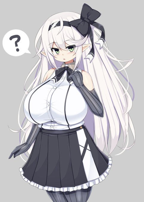 創作、むちむち爆乳白エルフちゃん 