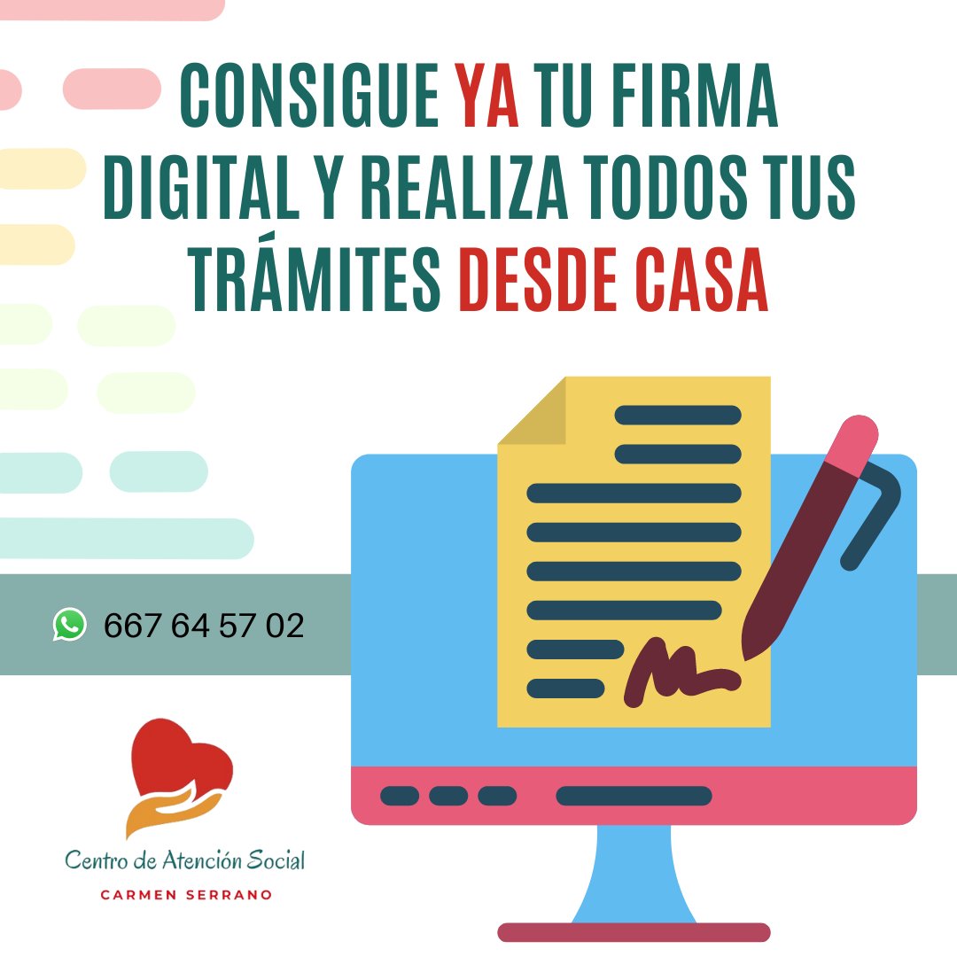 centrosocialab's tweet photo. ¿Todavía no tienes tu #FirmaDigital? ⁉️ ¿¡A qué esperas!? Hoy en día la mayoría de los #trámites se pueden realizar rápidamente y sin salir de casa simplemente contando con esta firma
📞 667 64 57 02
📧 info@centrodeatencionsocial.com 

#CentrodeAtenciónSocial #Albacete #CLM https://t.co/dooOwnT3L2