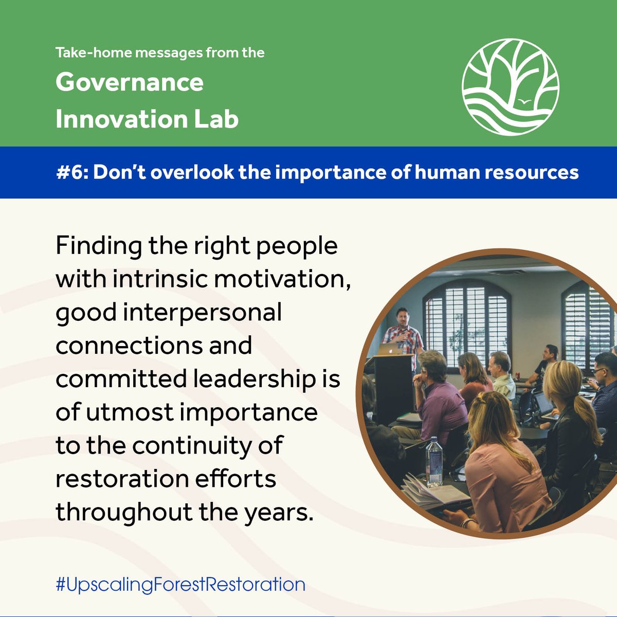 SUPERB_project's tweet photo. Take-home message #6 Don’t overlook the importance of human resources  
“Restoration requires upfront investments, &amp; actors are hesitant when the outcome is uncertain. It is key to have powerful stakeholders on board who take over leadership”, said Carsten Mann from @InnoForESt https://t.co/mESx1JXRQC