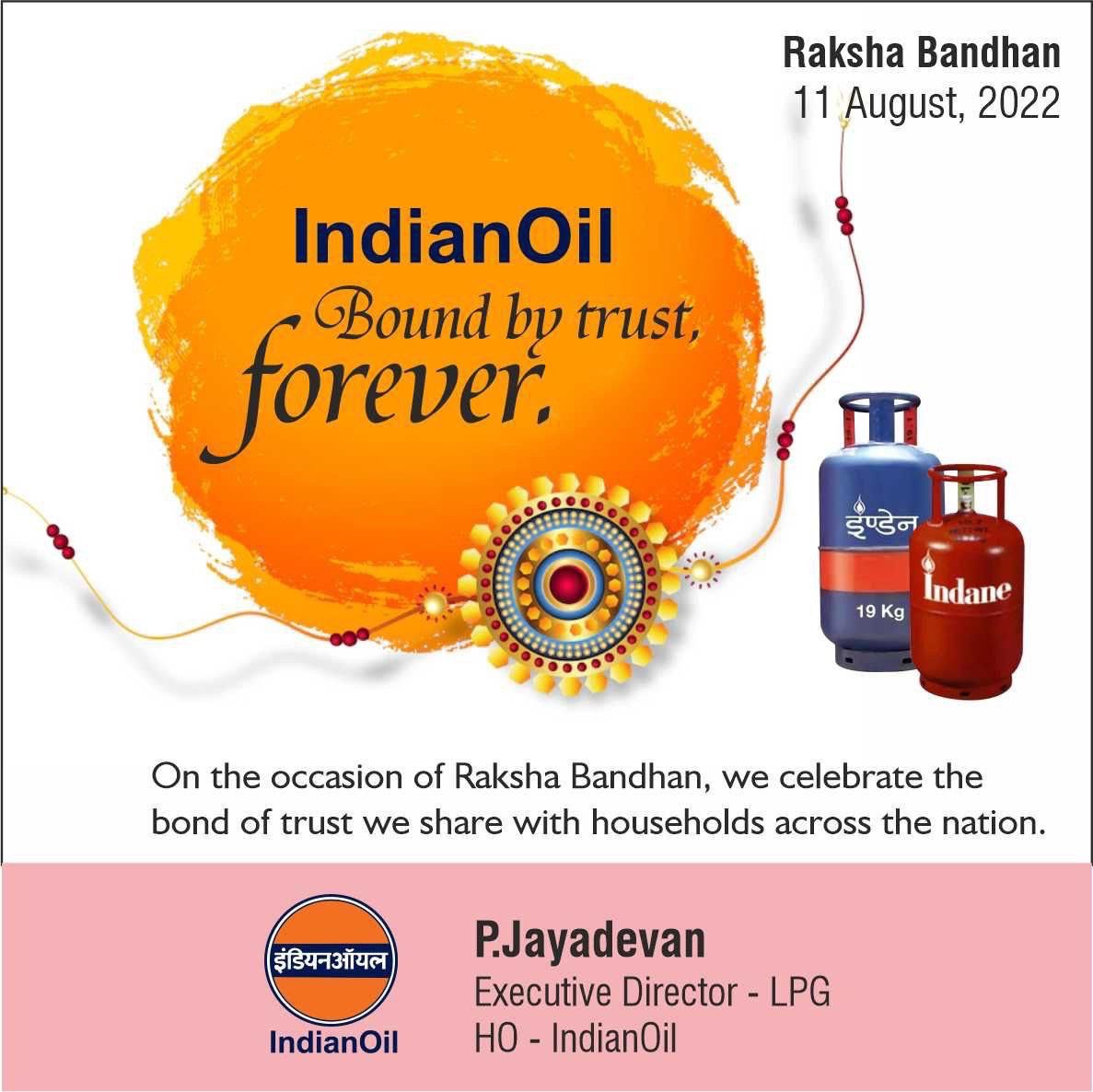 EDLPGIOCL's tweet photo. On the occasion of #RakshaBandhan we celebrate the bond of trust we share with households across the nation https://t.co/3jytlnpPAL