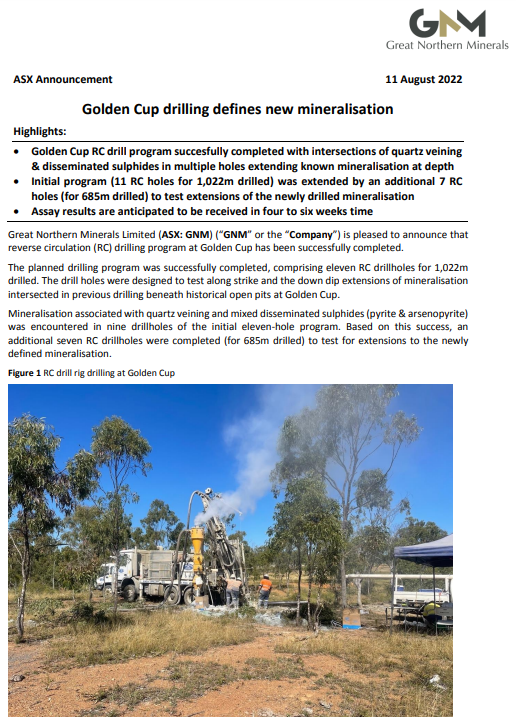 Timbercap1's tweet photo. $gnm @GNM_ASX New Mineralisation at Golden Cup Gold Project in North Queensland, Successful drill program completed. Assays pending  #gold #Qldmining #Exploration https://t.co/AFL5hR2522