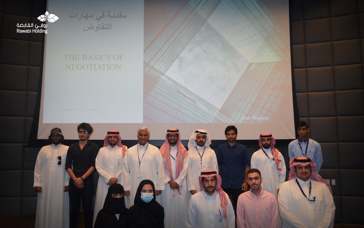 RawabiHolding's tweet photo. Out of our commitment to empower youth in enhancing their professional competence and preparing them for the job market, the CSR department organized a session titled Negotiation Skills presented by Eng. Ihab Khayyat, Research and Development Manager at Rawabi Business Services. https://t.co/t8O5XvVo61