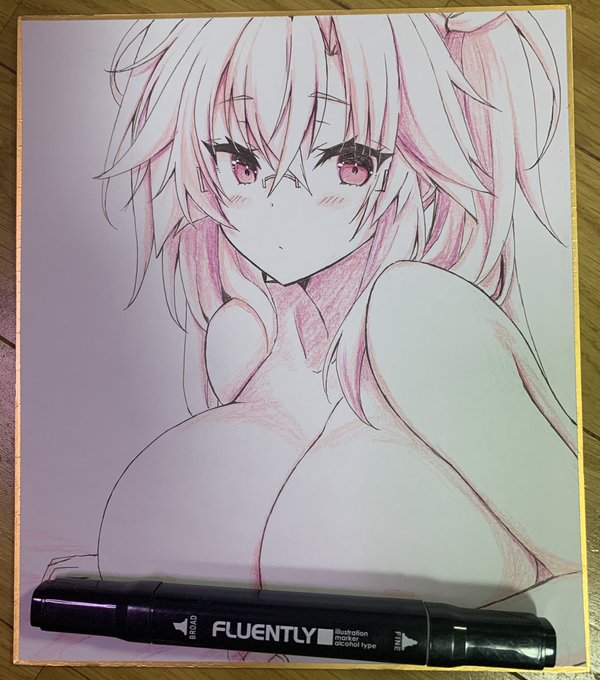 おっぱいが見えてる武蔵しゃん中色紙(・ω・)ノ 