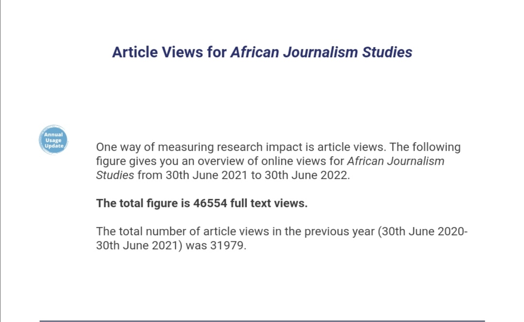 African Journalism Studies (AJS) tweet media