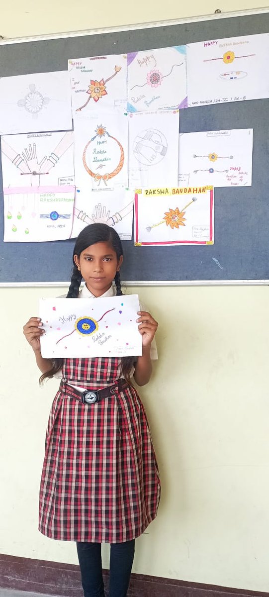Happy Raksha Bandhan! Drawing by Sweta Bharti of Standard 4. #HappyRakshaBandhan #happyrakshabandhan2022 #RakshaBandan #rakshabandhan2022 #drawing #school #students #activity #artwork #bws #wherelearningisfun @sarikamalhotra2 @Krish_Vaishali @RekhaRay16 @PramodThakur786
