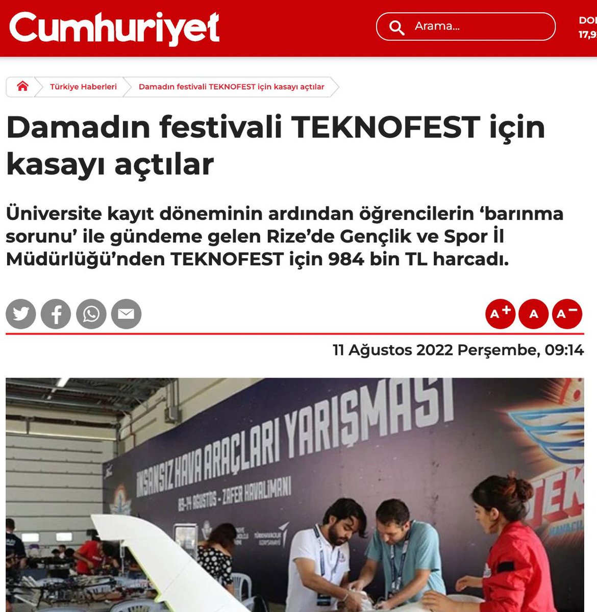 Teknofest "damadın" değil milyonlarca vatandaşımızın katılıp, yüzbinlerce gencimizin ileri teknoloji alanlarında projeler geliştirerek yarıştığı milletimize ait bir festivaldir. 

Bu algı oyunları ve iftiralar ülkemizin tam bağımsız ve müreffeh geleceği önünde asla duramayacak.