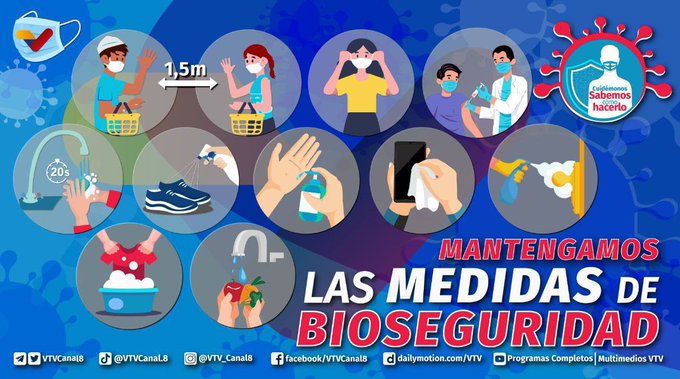 VTVcanal8's tweet photo. #CuidaTuSalud🛡️| Mantén todas las medidas de bioseguridad para protegerte y proteger a tus seres queridos.

#VenezuelaEnDesarrollo https://t.co/1mShkiwePe