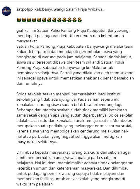 satpolppbwi's tweet photo. Salam Praja Wibawa…

🌻🌻🌻🌻🌻🌻🌻🌻🌻🌻🌻🌻🌻

Giat kali ini Satuan Polisi Pamong Praja Kabupaten Banyuwangi mendapati pelanggaran ketertiban umum dan ketentraman masyarakat

@wawanyadmadi
@anacleto52
@SatpolPPJatim
@banyuwangi_kab
@ditpolpp_linmas https://t.co/fHwgrw7lwp