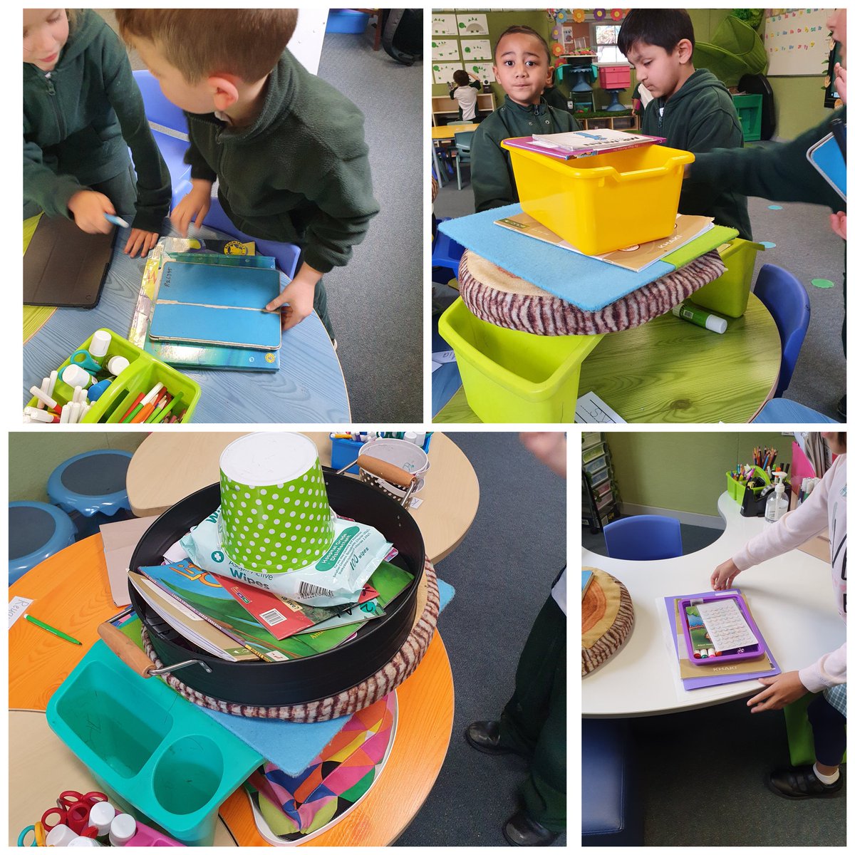 Kindergarten had so much fun working in teams and exploring the different surface areas of objects in the classroom to make the tallest pyramid structure <a href="/melindateaches1/">Melinda Phan</a> <a href="/IngleburnPs/">Ingleburn PS</a>