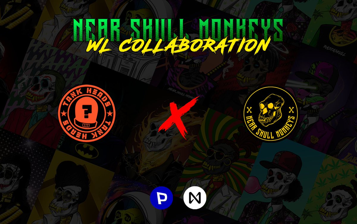 💀WL GIVEAWAY 🐵

🎁5 WL Spots from <a href="/tank_heads/">Tank Heads</a> 

1️⃣ Follow <a href="/tank_heads/">Tank Heads</a> &amp; <a href="/NearSkullMonkey/">NEAR Skull Monkeys</a> 
2️⃣ ♥️+ RT
3️⃣ Tag Friends

5 Lucky Winners will be announced in 48hrs
🫂 discord.gg/wgDjDC6cEX

@ParasHQ $NEAR #NFTCollectibles #NFT #NEARnft