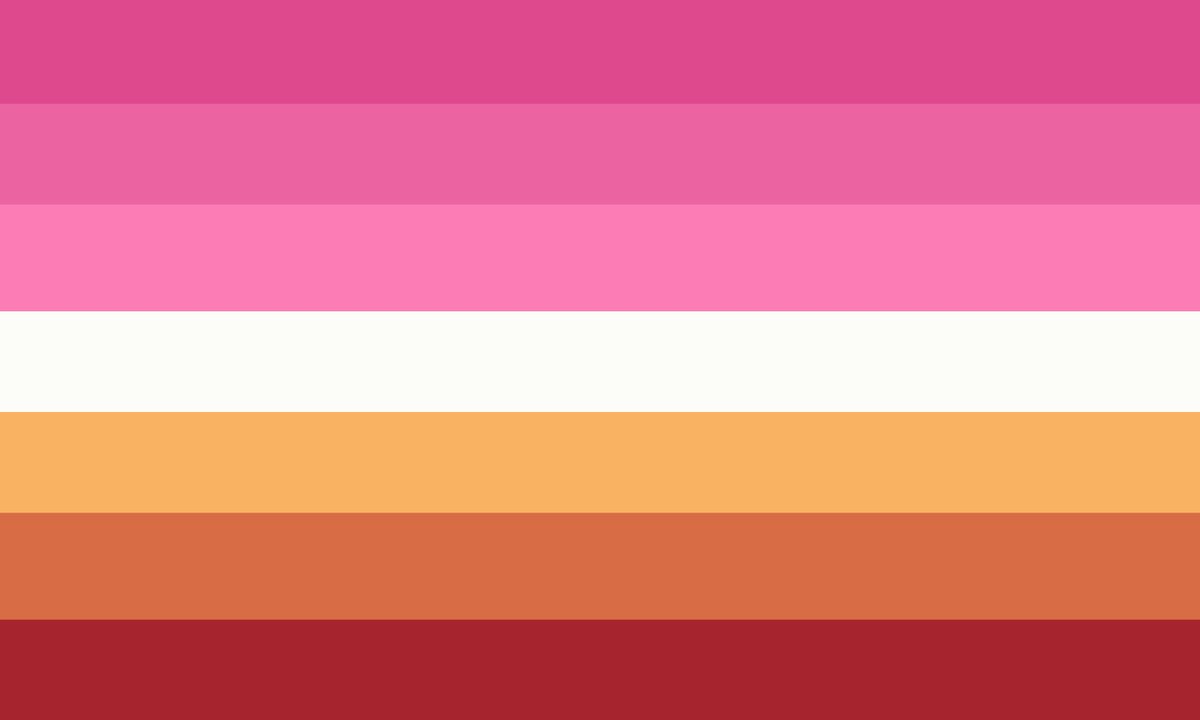 queerflag's tweet photo. Lesbian flag colorpicked from VI from League of Legends in her Heartbreaker skin

[Original flag by shapeshifter_of_constellation on Tumblr] https://t.co/EHb0fHP1az