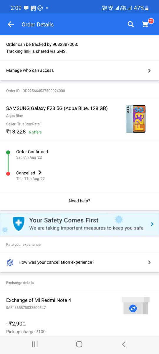 Me_swapnilwagh's tweet photo. @flipkartsupport @Flipkart 
My order cancelled without notifying me. Please look into the matter https://t.co/xF0jbbqSQ5