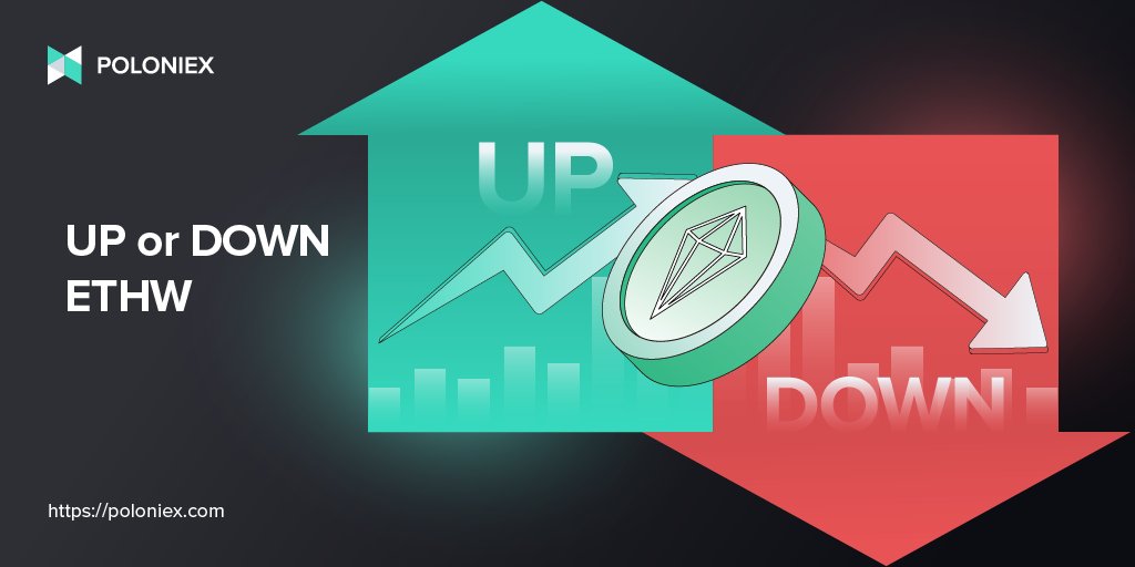 Poloniex's tweet photo. ETHW UP &amp; DOWN event! 🚀

📈 Choose UP if you think $ETHW price will hit $100 during (by 04:00 UTC on Aug 17)
📉 Choose DOWN if you don't think so

1⃣ Follow @Poloniex
2⃣ RT &amp; Tag 3 friends
3⃣ Comment: UP or DOWN

🎁 Up to $200 futures fund (KYC winners get higher rewards!) https://t.co/r96JpFTyY8