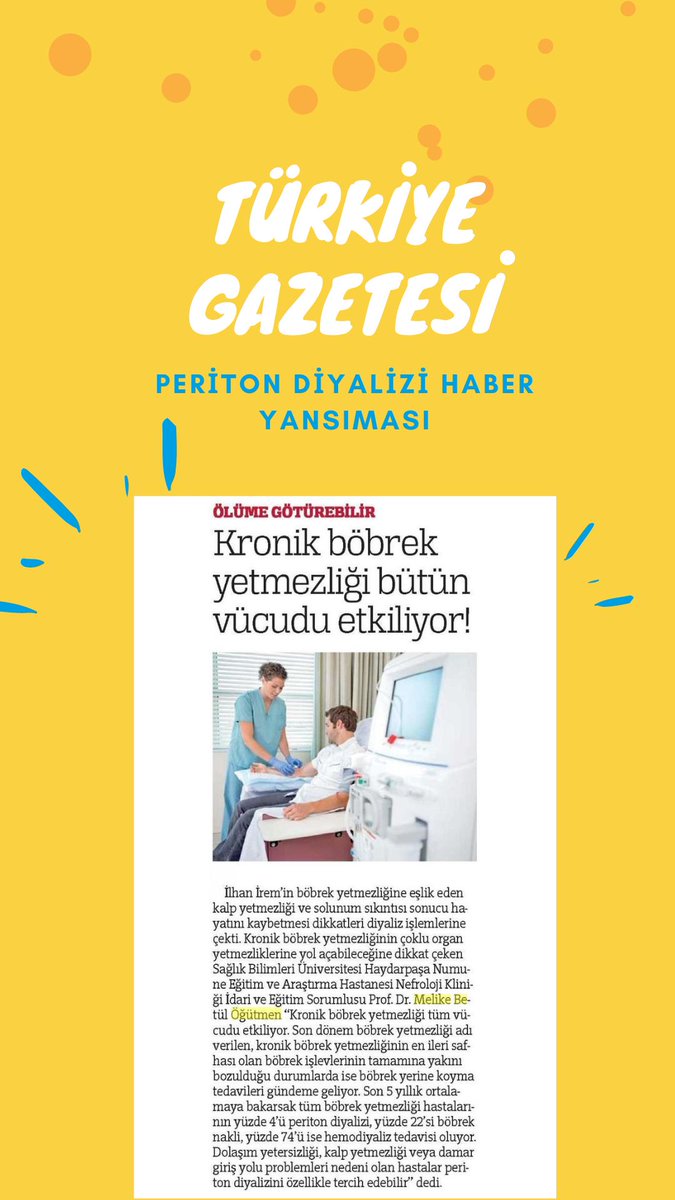 Periton Diyalizi haberimizin basın yansımalarından...