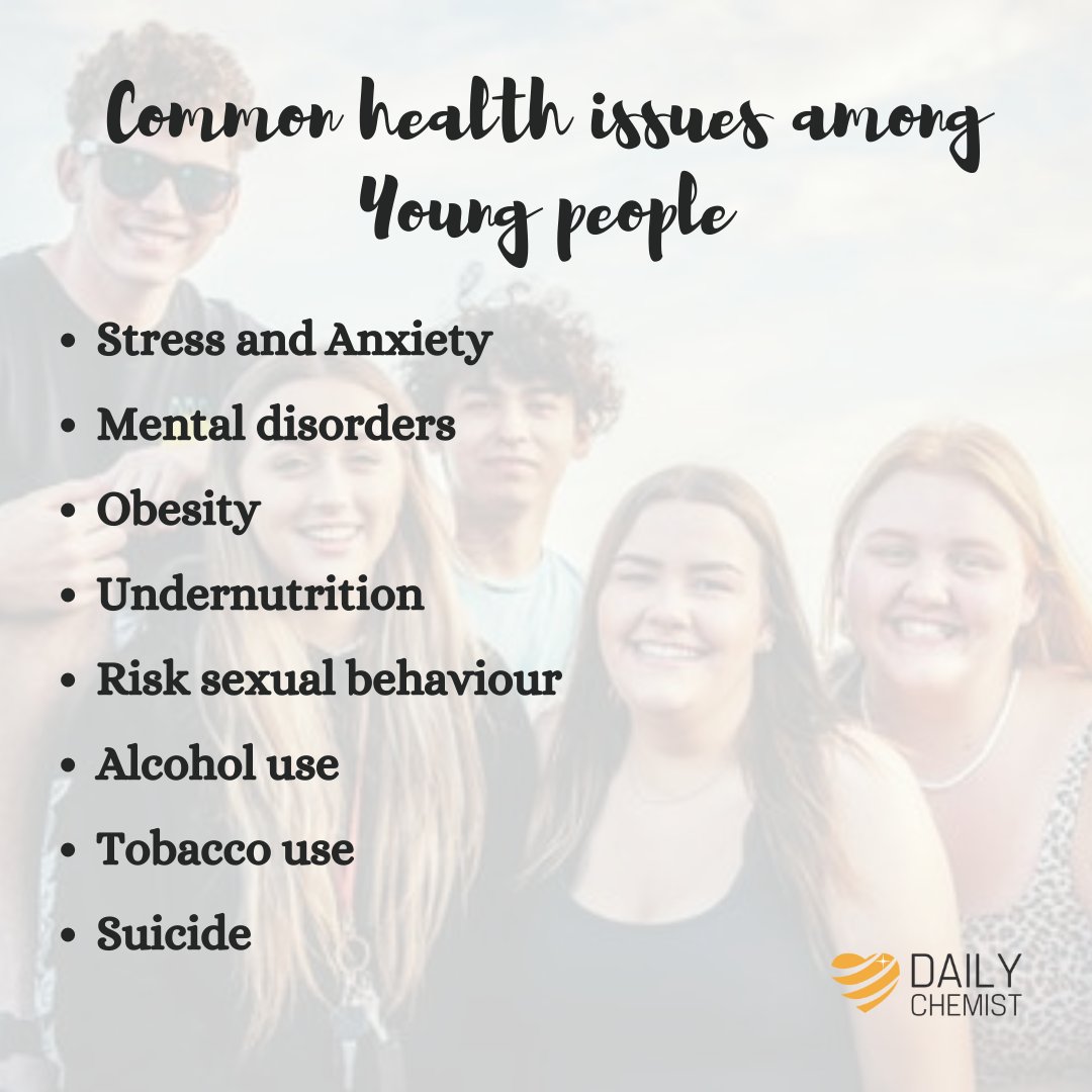 ChemistDaily's tweet photo. This International Youth Day, get familiar with common health issues among young people. Identify their causes and try to prevent them to live a happy and healthy life.
#internationalyouthday #youthday #youth #education #graz #lifeisart #futurelader #iyd #agenoffchange #indonesia https://t.co/Firmh6i2u8