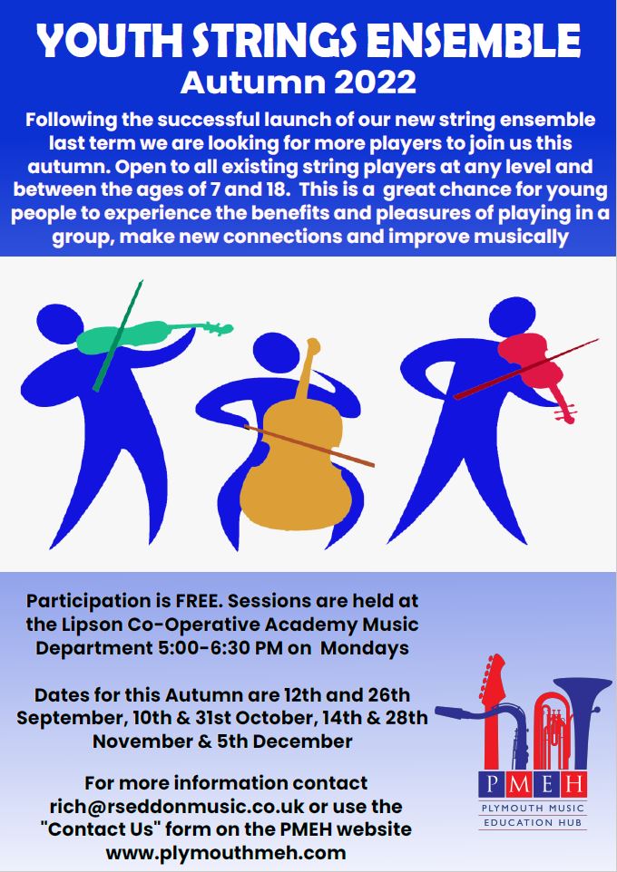 After a successful launch last term, our new Youth Strings Ensemble will be restarting on 12th September. We would love new players to join us - see the flyer for details.
