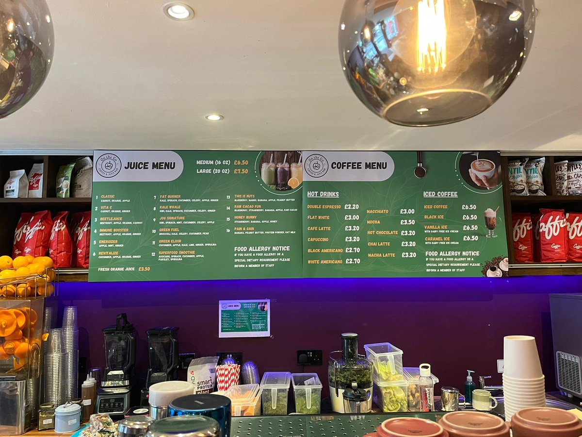 TheNorthbankBID's tweet photo. New Coffee Shop Alert. 🚨

🥐 On The Go - Coffee &amp; Juice Bar have opened a brand new branch in #northbank.

Head over to see their separate juice and coffee menus. ☕ 🍊 🥕 🥪

#northbankbid #northbank https://t.co/QaD41ttdV9