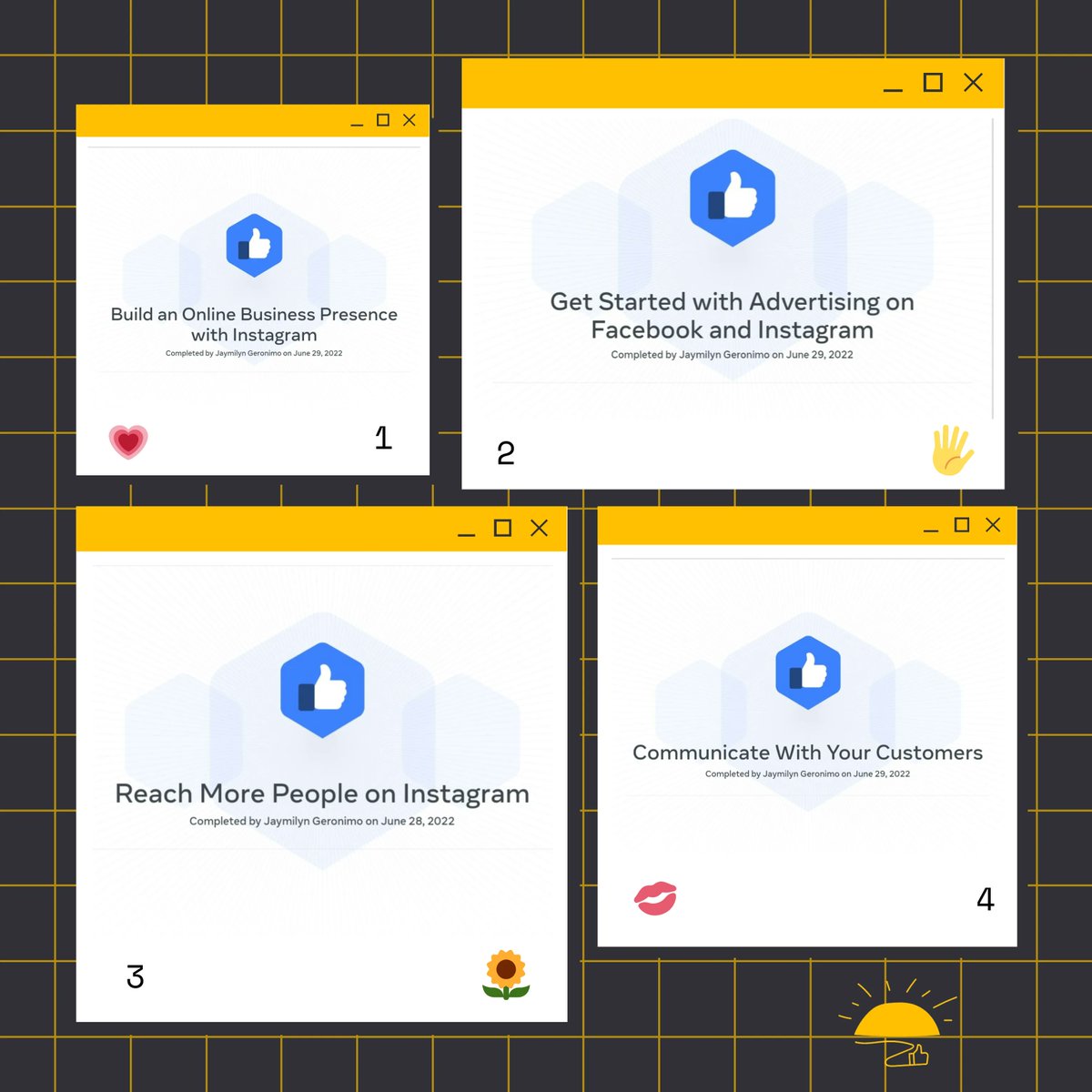createmii's tweet photo. Social media management is more than just posting photos and sharing updates! 💯

These are some of my certifications from Meta to show credibility and skills.

We are here to help grow your business! 🙌

Contact us: https://t.co/MkjMjvxQmB 

#createmi #digitalmarketingagency https://t.co/ttoeEO4RjC