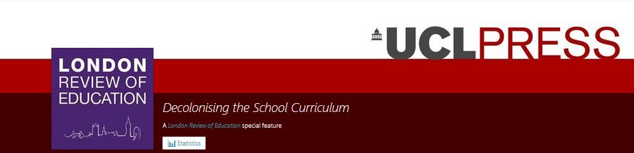 London Review of Education includes an important special feature which focuses on decolonising the school curriculum- don't miss it! Read free: @UCLpress #OpenAccess @UCLpress #DecolonizeEducation #Education @HughStarkey #LDNRevEd ow.ly/7YIq30spqz5