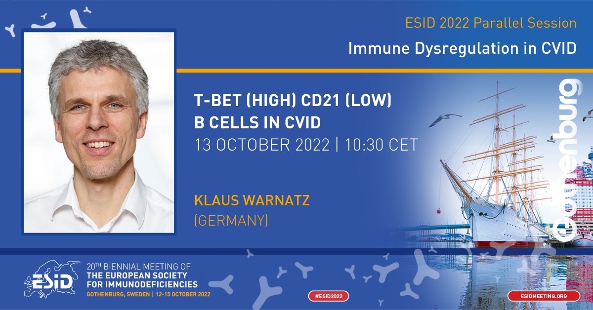 ESIDsociety's tweet photo. 📢 Join Klaus Warnatz for his session at #ESID2022 and learn about Immune Dysregulation in CVID. 

Did you know that CVID represents the most common adult #ImmunoDeficiency?

View the full programme and learn more about the session 👉 https://t.co/kJILKlJgfO 

#IPOPI #PIDD https://t.co/OrqzjKK7p3