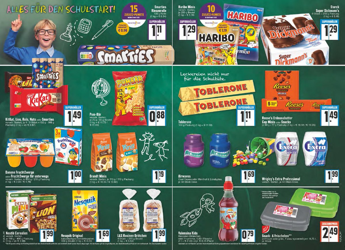 Bei #Edeka sieht der #Schulstart nicht besser aus❗

"Es braucht dringend bessere Rahmenbedingungen, die eine gesündere und nachhaltige Ernährung leicht machen. Dabei sollen besondere Verbrauchergruppen wie Kinder (...) in den Fokus genommen werden."
 
(Zitat @bmel <a href="/cem_oezdemir/">Cem Özdemir</a>)