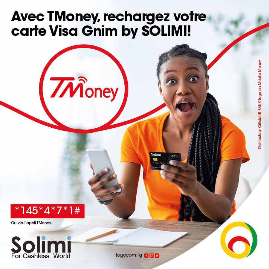 SolimiTogo's tweet photo. Gnim, la première carte Visa rechargeable par Tmoney au Togo.
Commander dès maintenant votre carte Visa Gnim via https://t.co/02t2aNSUAA
#solimi #togocom #orabanktogo #VISA #cashlessworld https://t.co/eLS6eDwKeG