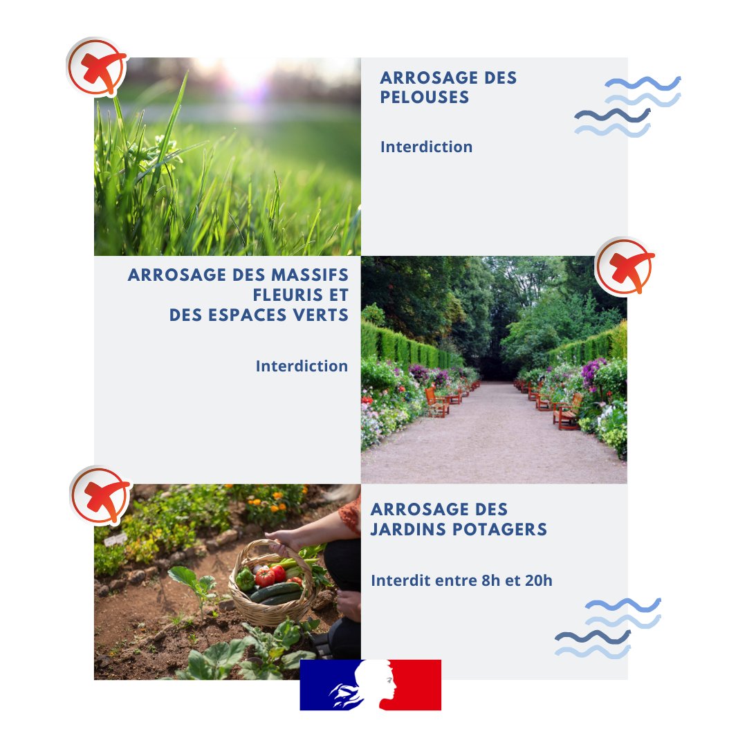 Prefet17's tweet photo. 💧 #Eau | Compte tenu des conditions météorologiques, des fortes températures et de l’évolution de la situation hydrologique, @Prefet17 a pris aujourd’hui de nouvelles mesures de #restriction des usages de l’eau.

👉 Retrouvez l'ensemble des mesures sur https://t.co/8lMiY7qK8D https://t.co/tlsF1aOk7p