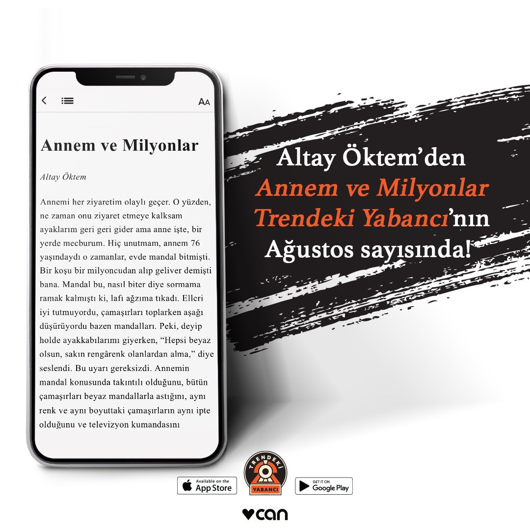 “Mahallenin her yanı elli milyoncuyla doluyken ben mecburen üç yüz metre ötedeki, neslinin son örneklerinden biri olan bakkala kadar yürümek zorunda kaldım. Dönüşte önünden geçtiğim bir elli milyoncuya, ‘Cips de satsanız ne güzel olur, ama baharatlı,’ diye seslendim.”