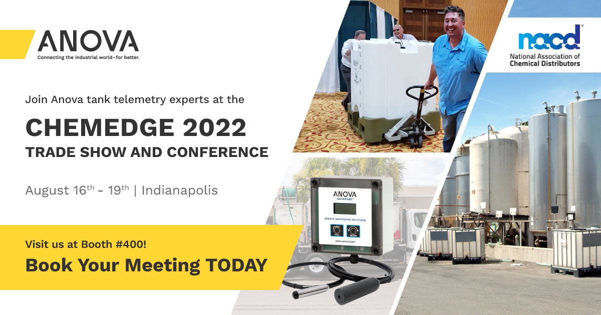 anovasolutions's tweet photo. See Anova Chemical tank monitors working live on an IBC at #ChemEdge Indianapolis. Meet experts Adam Meek and Dave Mack and discover how Anova remote #TankTelemetry solutions drive increased safety and profits in chemical distribution. https://t.co/NMEFwisGGi
@NACD_RD #IoT https://t.co/7Th3GybzeL