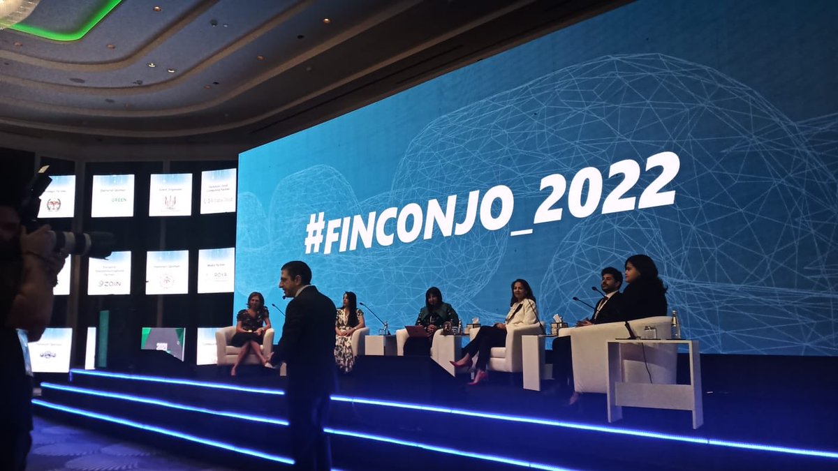 WritePilot's tweet photo. A session on high powered women who have empowered others with their electronic payment solutions. Thanks to them start ups in Jordan including those marginalised groups have access to payment solutions to support financial independence. #finconjo @NoorHKJ #skaker https://t.co/hHH0x8p9v3
